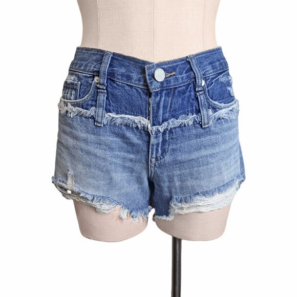 BLANKNyc Blank Nyc Distressed Duo Toned Jean Denim Shorts 27 - Picture 1 of 2